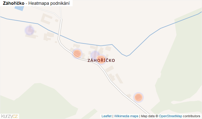 Mapa Záhoříčko - Firmy v části obce.