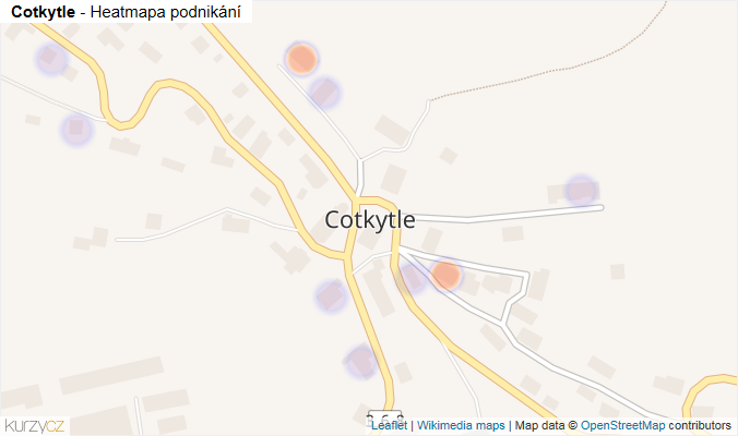Mapa Cotkytle - Firmy v části obce.