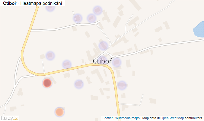 Mapa Ctiboř - Firmy v části obce.