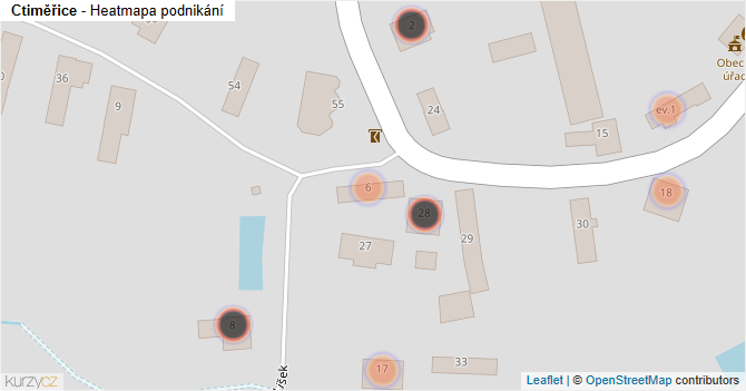 Ctiměřice - mapa podnikání