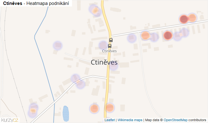 Mapa Ctiněves - Firmy v části obce.