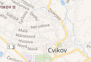 Alšova v obci Cvikov - mapa ulice