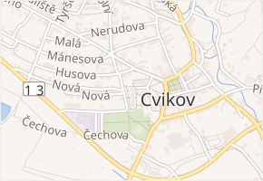 Boženy Němcové v obci Cvikov - mapa ulice