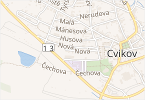 Nová v obci Cvikov - mapa ulice