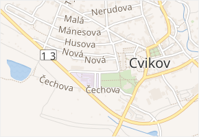 Sad 5. května v obci Cvikov - mapa ulice