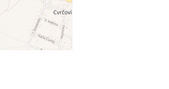 7. listopadu v obci Cvrčovice - mapa ulice