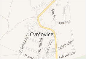 Družstevní v obci Cvrčovice - mapa ulice