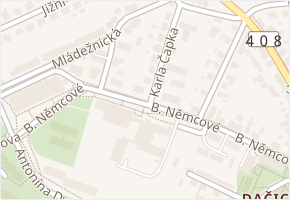 B. Němcové v obci Dačice - mapa ulice