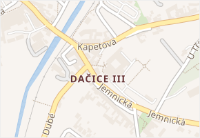 Dačice III v obci Dačice - mapa části obce
