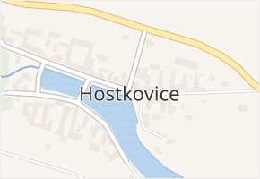Hostkovice v obci Dačice - mapa části obce
