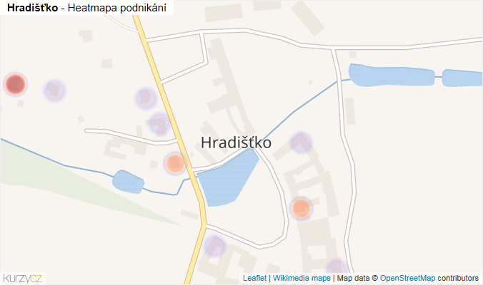Mapa Hradišťko - Firmy v části obce.