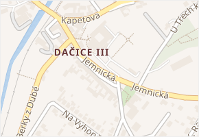 Jemnická v obci Dačice - mapa ulice