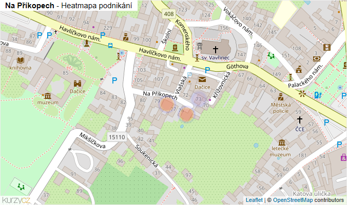 Mapa Na Příkopech - Firmy v ulici.