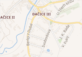 Na Výhoně v obci Dačice - mapa ulice
