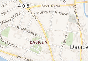 nám. Republiky v obci Dačice - mapa ulice