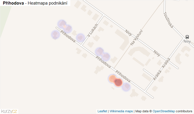 Mapa Příhodova - Firmy v ulici.