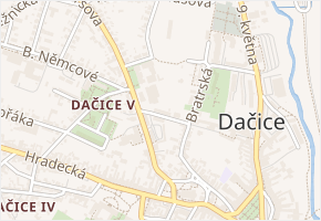 Sokolská v obci Dačice - mapa ulice
