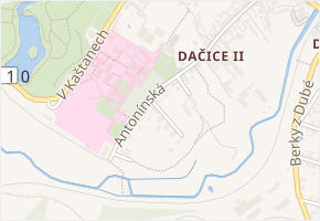 U Nemocnice v obci Dačice - mapa ulice