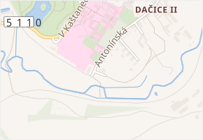 U Valchy v obci Dačice - mapa ulice