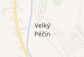 Velký Pěčín v obci Dačice - mapa části obce