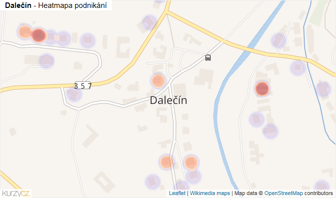 Mapa Dalečín - Firmy v části obce.