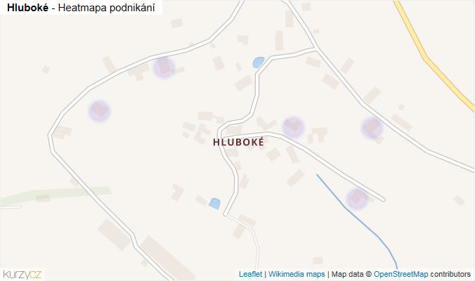 Mapa Hluboké - Firmy v části obce.