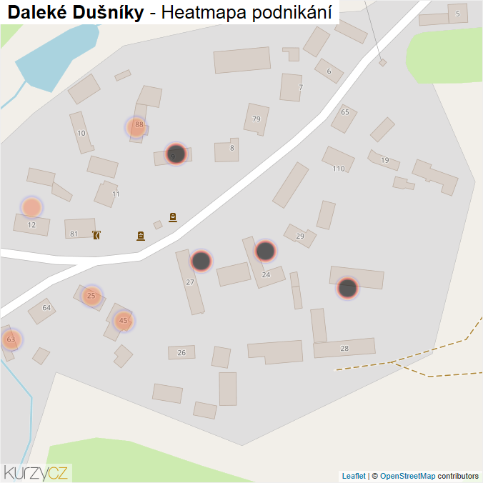 Mapa Daleké Dušníky - Firmy v obci.