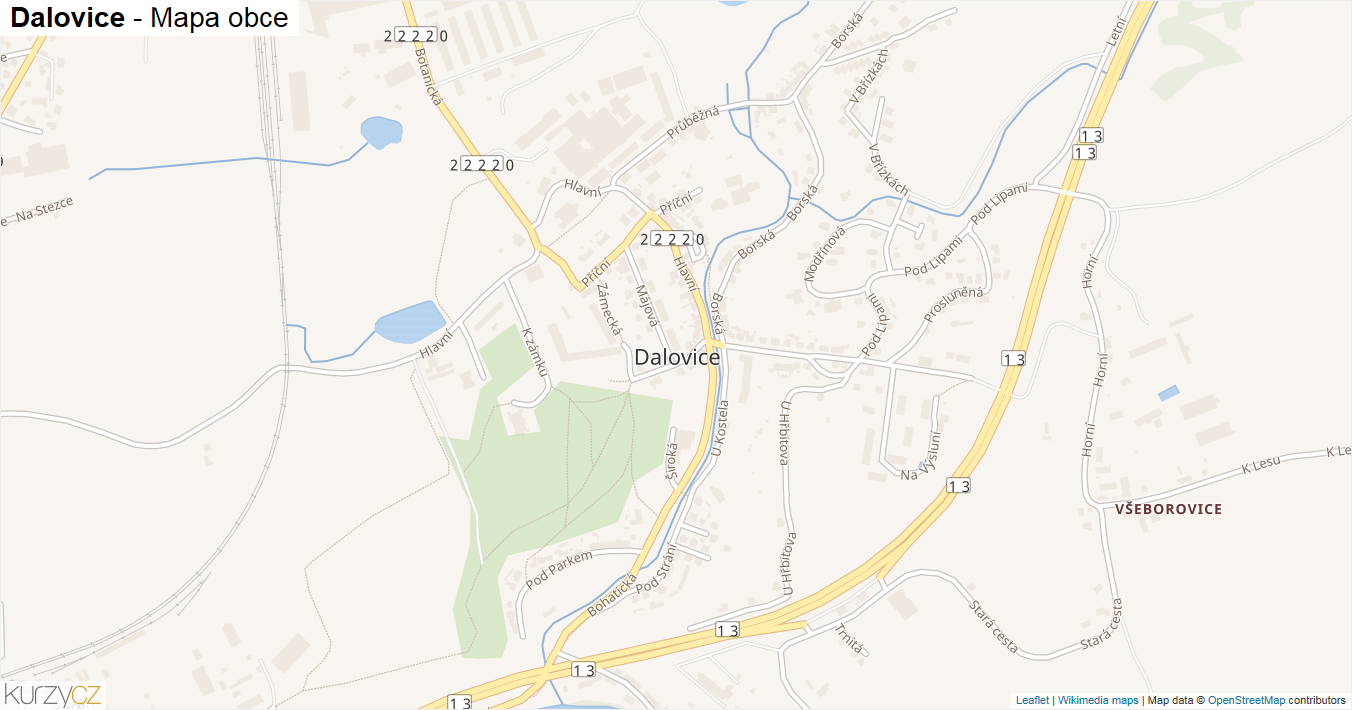 Dalovice - mapa obce