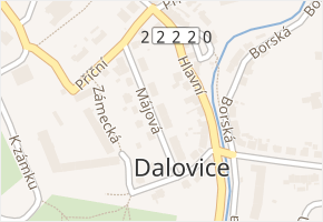 Májová v obci Dalovice - mapa ulice