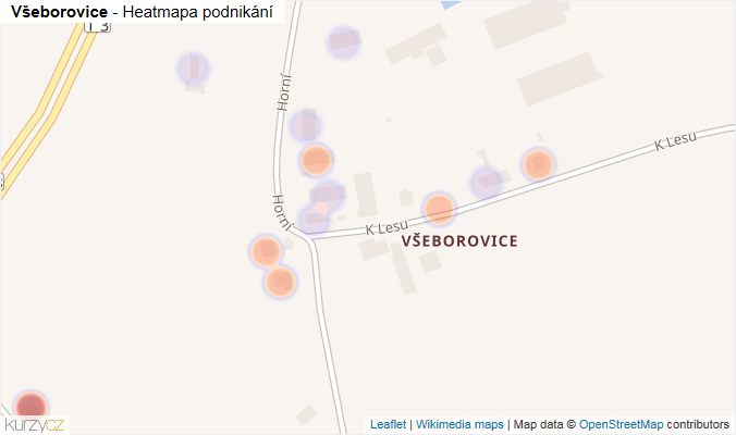 Mapa Všeborovice - Firmy v části obce.