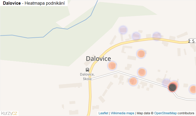 Mapa Dalovice - Firmy v části obce.