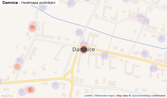 Mapa Damnice - Firmy v části obce.