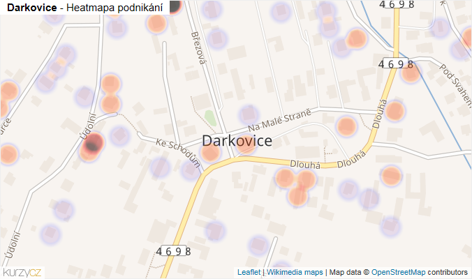 Mapa Darkovice - Firmy v části obce.