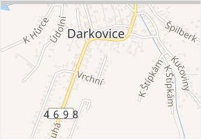 Vrchní v obci Darkovice - mapa ulice