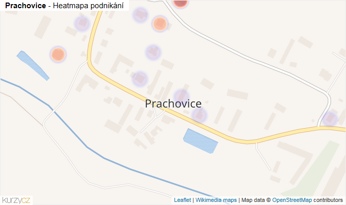 Mapa Prachovice - Firmy v části obce.
