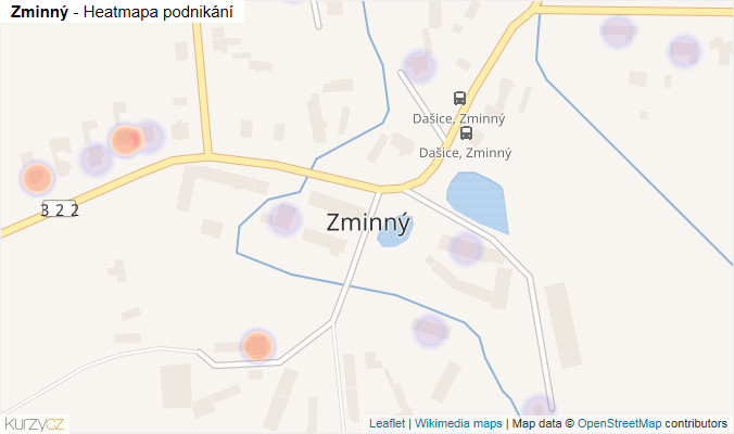Mapa Zminný - Firmy v části obce.