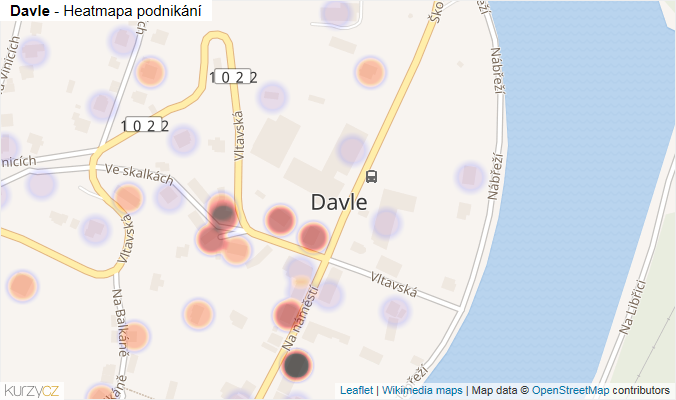 Mapa Davle - Firmy v části obce.