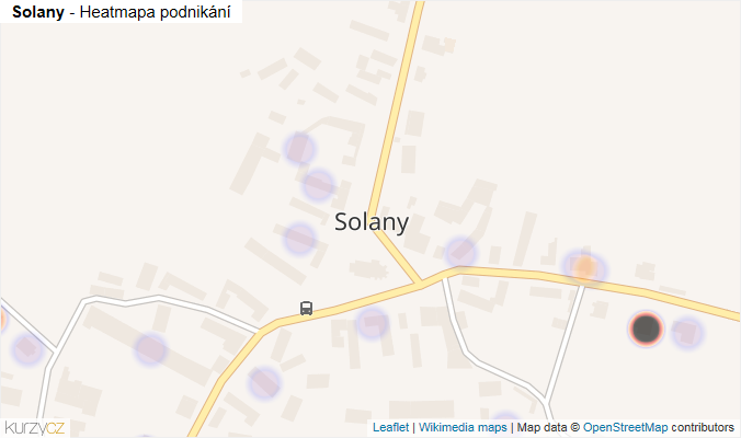 Mapa Solany - Firmy v části obce.