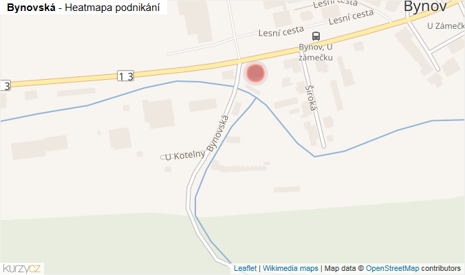 Mapa Bynovská - Firmy v ulici.