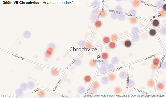 Mapa Děčín VII-Chrochvice - Firmy v části obce.