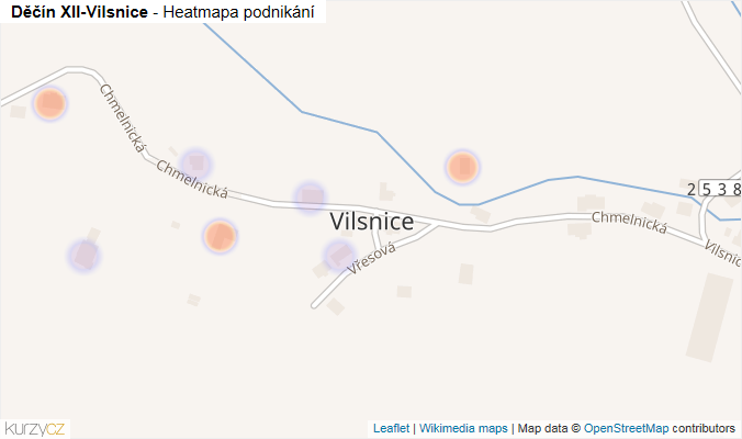 Mapa Děčín XII-Vilsnice - Firmy v části obce.