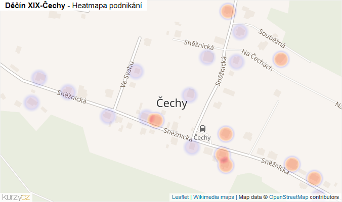 Mapa Děčín XIX-Čechy - Firmy v části obce.