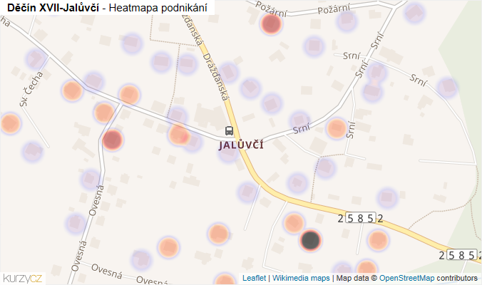Mapa Děčín XVII-Jalůvčí - Firmy v části obce.