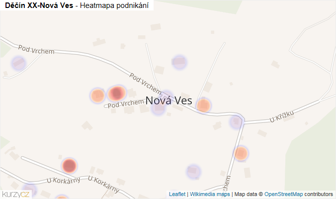 Mapa Děčín XX-Nová Ves - Firmy v části obce.