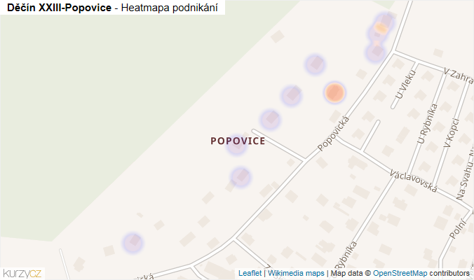 Mapa Děčín XXIII-Popovice - Firmy v části obce.