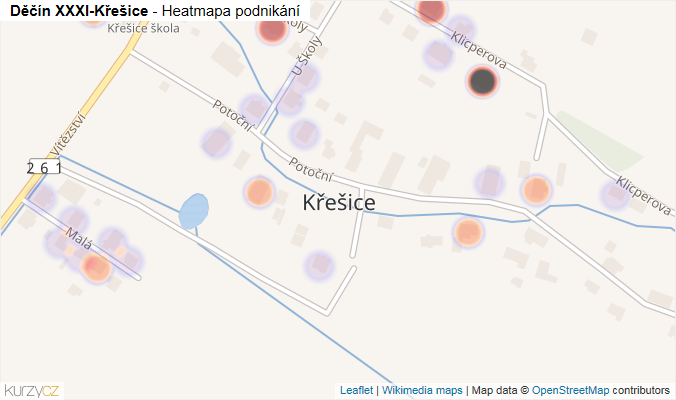 Mapa Děčín XXXI-Křešice - Firmy v části obce.