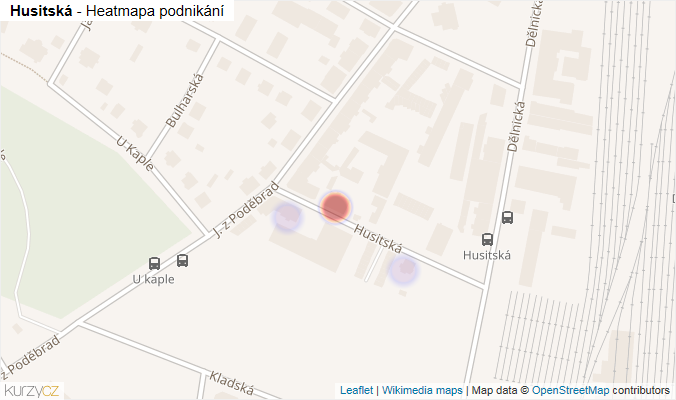 Mapa Husitská - Firmy v ulici.