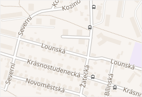 Lounská v obci Děčín - mapa ulice