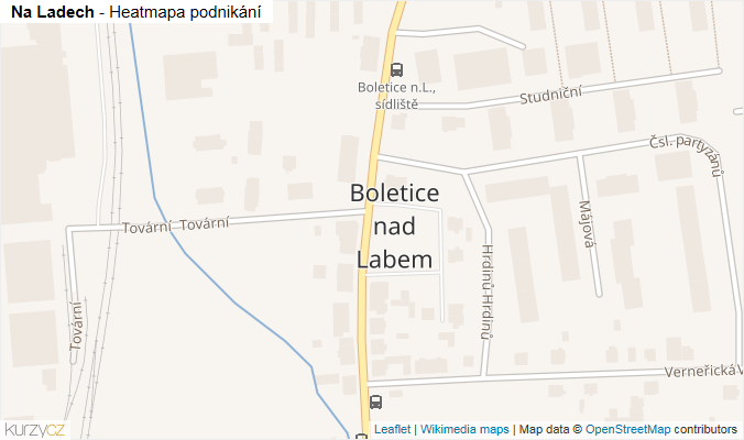 Mapa Na Ladech - Firmy v ulici.