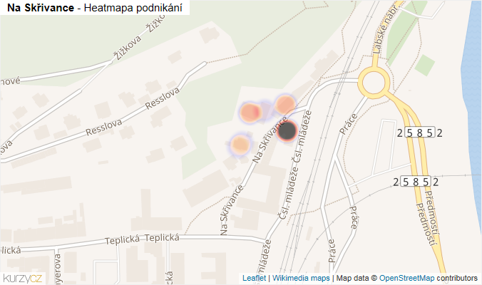 Mapa Na Skřivance - Firmy v ulici.